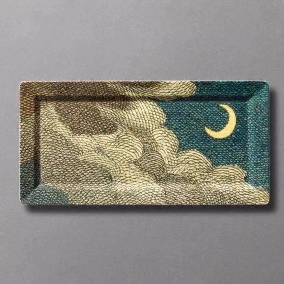 NEW SET OF 2 John Derian Midnight Snack Serving Tray Melamine Threshold 14" x 7" - Image 2 of 4