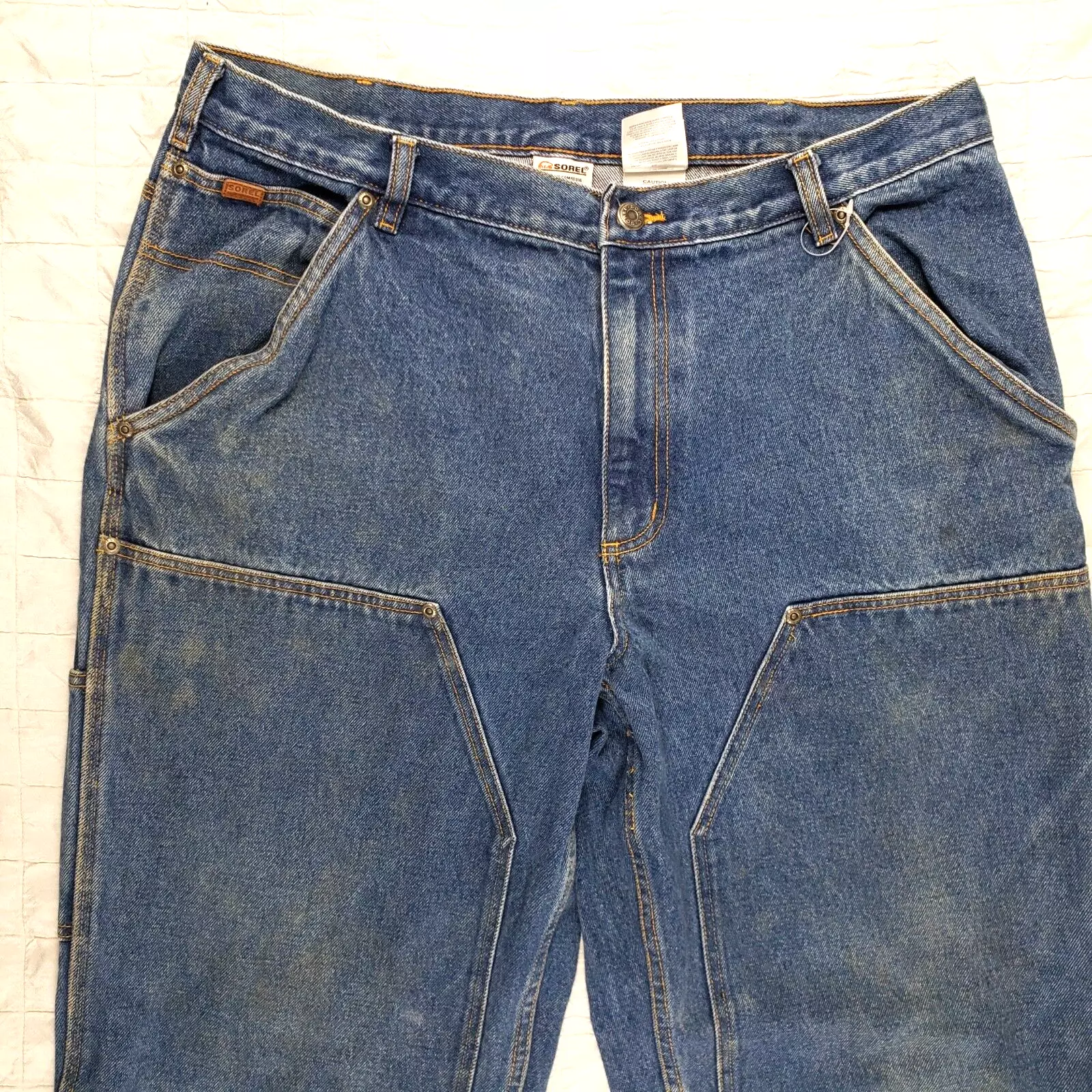 sorel double knee carpenter work heavy denim pants