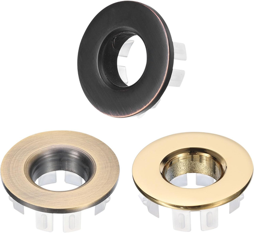 3Pcs Sink Overflow Ring Set, Bathroom Kitchen Basin Trim Bath Sink Hole round Br