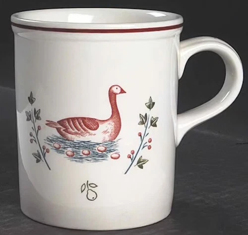 2 Vintage Johnson Brothers 12 DAYS OF CHRISTMAS Pair Mugs GEESE LAYIN' New