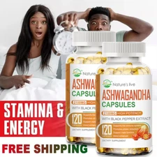 2PACKS Organic KSM-66 Ashwagandha - Balance Mood, Reduce Stress,Increase Stamina