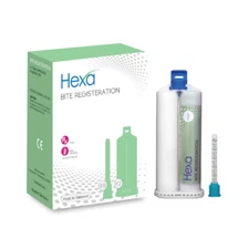 Hexa Dental Bite Registration Material Fast Set (50ml Cartridges + Mixing Tips)