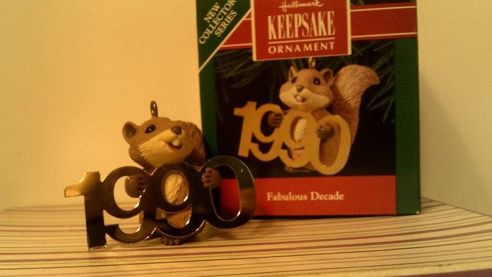 1990 Hallmark Keepsake Fabulous Decade Squirrel Ornament NIB Free Shipping