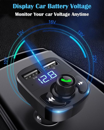 Handsfree Call Car Charger,Wireless Bluetooth FM Transmitter Radio Receiver,Mp3 - Picture 6 of 9