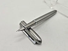 Tibaldi by Montegrappa Fountain Pen D26 Shiny Silver Brass Broad Nib.