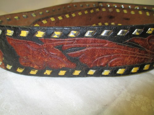 1992 Western Leather Belt P.R.C.A. Saddle Bronc Champion German Silver Buckle - Picture 3 of 5