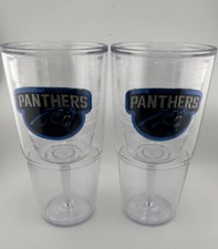 2 Carolina Panthers Tervis Tumbler Goblets 16oz