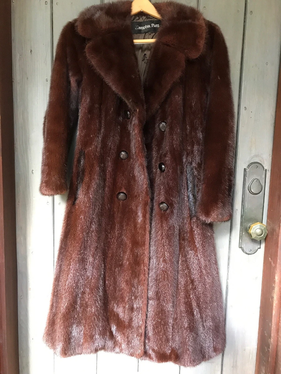 LOUIS VUITTON Tweed Mink fur Coat 38 Authentic Women Used from