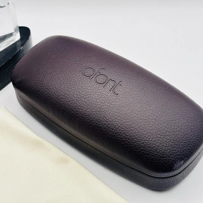 Lafont Etui Brillenetui Brillen Sonnenbrillen Logo braun Leder Hartschale XL NEU - Bild 1 von 4