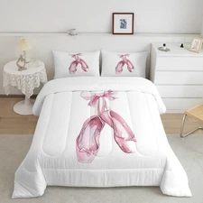 Ballet Shoes Full Size Comforter Set Ballet Theme Bedding Set for Kids Adults...