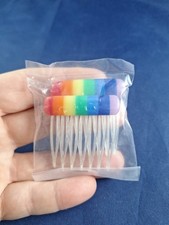 Vtg 90's Rainbow Hair Combs Pair Pride 11