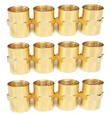 Brass Pipe Fitting Air Hose Coupling Hex Female Gas Connector 1/2" NPT 12Pcs New