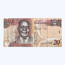BOTSWANA 2022 20 PULA BANKNOTE BATSWANA SOUTH AFRICA LEFT OVER HOLIDAY MONEY