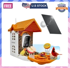 Smart Bird Feeder with 2.4GHz WiFi Camera Solar Powered AI Identify 2K HD