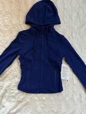 Lululemon Women's Define Cropped Hooded Jacket Size 4 Deep Sea Blue DSBU Nwt 138