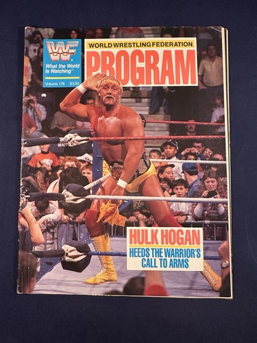WWF WWE Magazine Program Vol 178 Hulk Hogan Earthquake Warrior Demolition Dusty