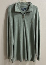 Polo Ralph Lauren Mens 1/4 Zip Pullover Size 2XLT Green Cotton Sweater Heritage