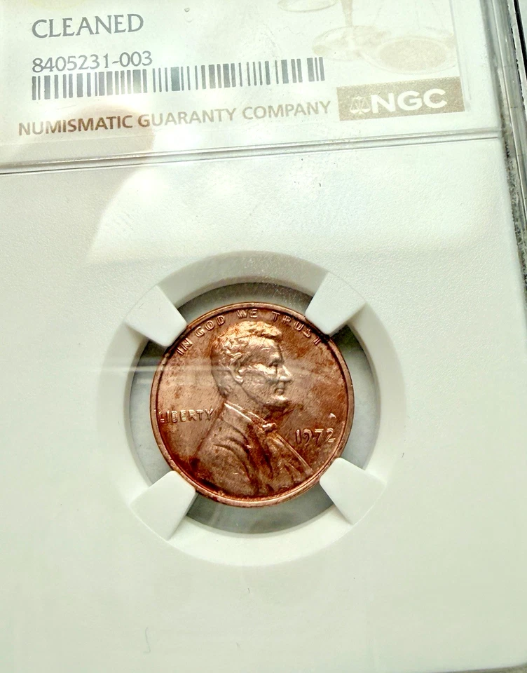 1972 Doubled Die Obverse Uncirculated 1c ~ NGC Certified ~ Red ~ Cleaned - Image 4 of 4