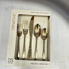 ORNATIVE Gold Stainless Steel Flatware Set 20pcs Service for 4