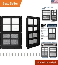 Flush Mount 2 Pack Shed Windows - 24" x 27" Tempered Glass & Fiberglass Screen