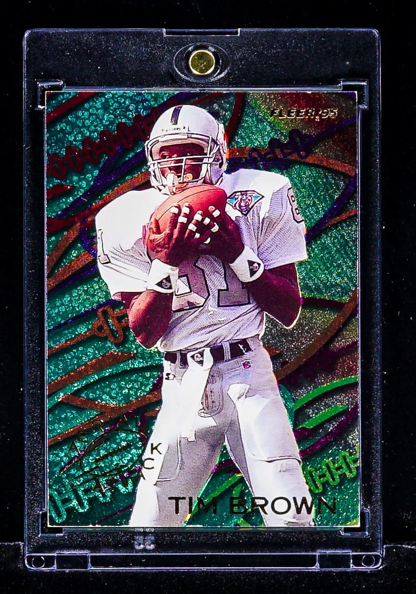 Tim Brown RARE AERIAL ATTACK ETCHED FOIL CARD Raiders HALL OF FAME