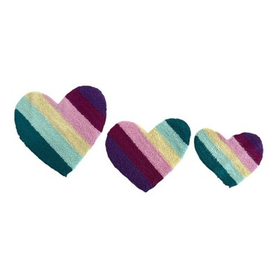 Vintage Punch Needle (3) HEARTS Love Embroidery Patch Art Unique Rainbow