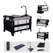 3-in-1 Portable Baby Playard   Crib, Changing Table  Bedside Sleeper