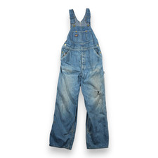 Vintage OshKosh BGosh Overalls Mens 32x30 Blue Denim Vestbak Sanforized USA 60s