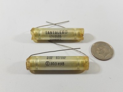 2pcs NOS SPRAGUE TANTALEX 5UF 65VNP TANTALUM CAPACITOR 121D505X0065K1 TESTED