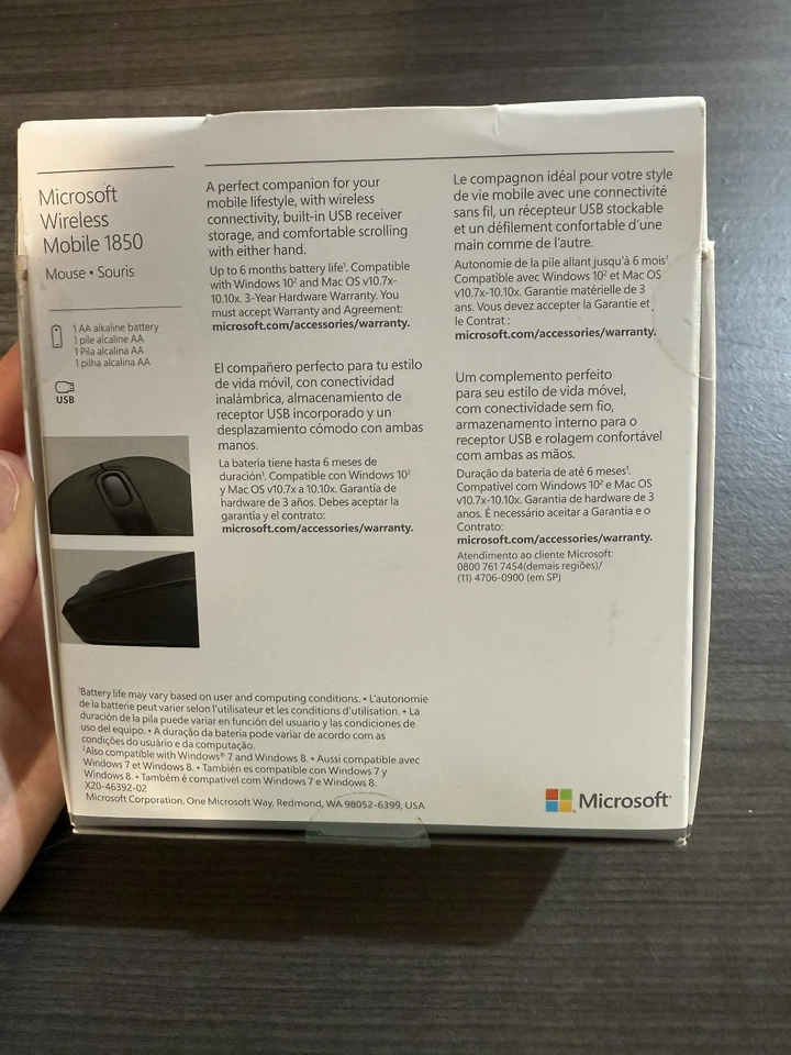 Microsoft 1850 Wireless Mouse - Dark Purple - Image 3 of 4