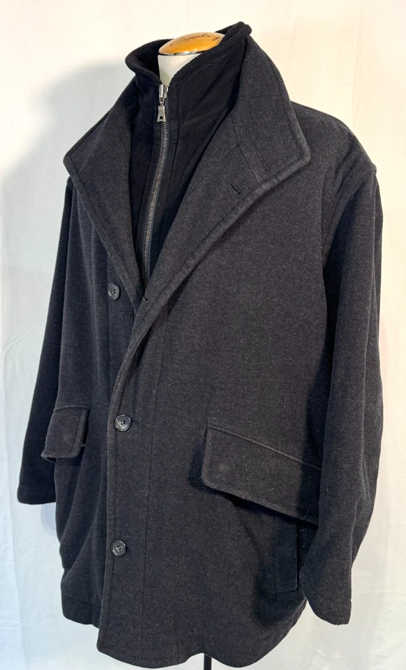 $980 Hugo Boss Black Wool Coxtan Jacket Extra Zip Fleece Liner Coat Sz XL Sz 50 - Image 2 of 4
