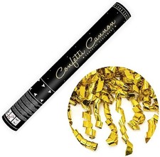 40cm Confetti Cannon with Streamers, Gold Metallic Streamers, Party Celebration