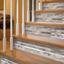 funlife 14 Strips Stair Risers Stickers, Peel and Stick Vinyl Staircase Stick...