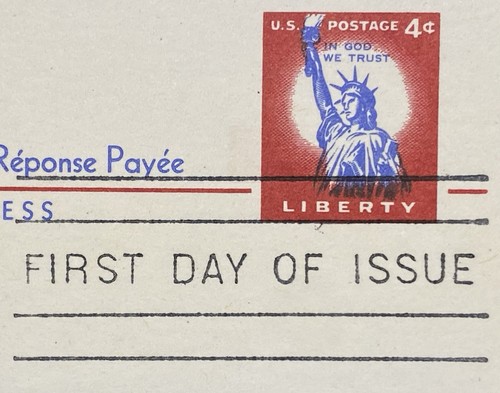 1956 *STATUE OF LIBERTY* UY16 {FIRST-DAY-OF-ISSUE} POSTAL CARD WITH PAID REPLY! - Picture 4 of 12