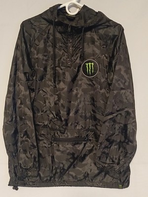 Monster Energy Black Camo Light Weight Windbreaker Size S | eBay