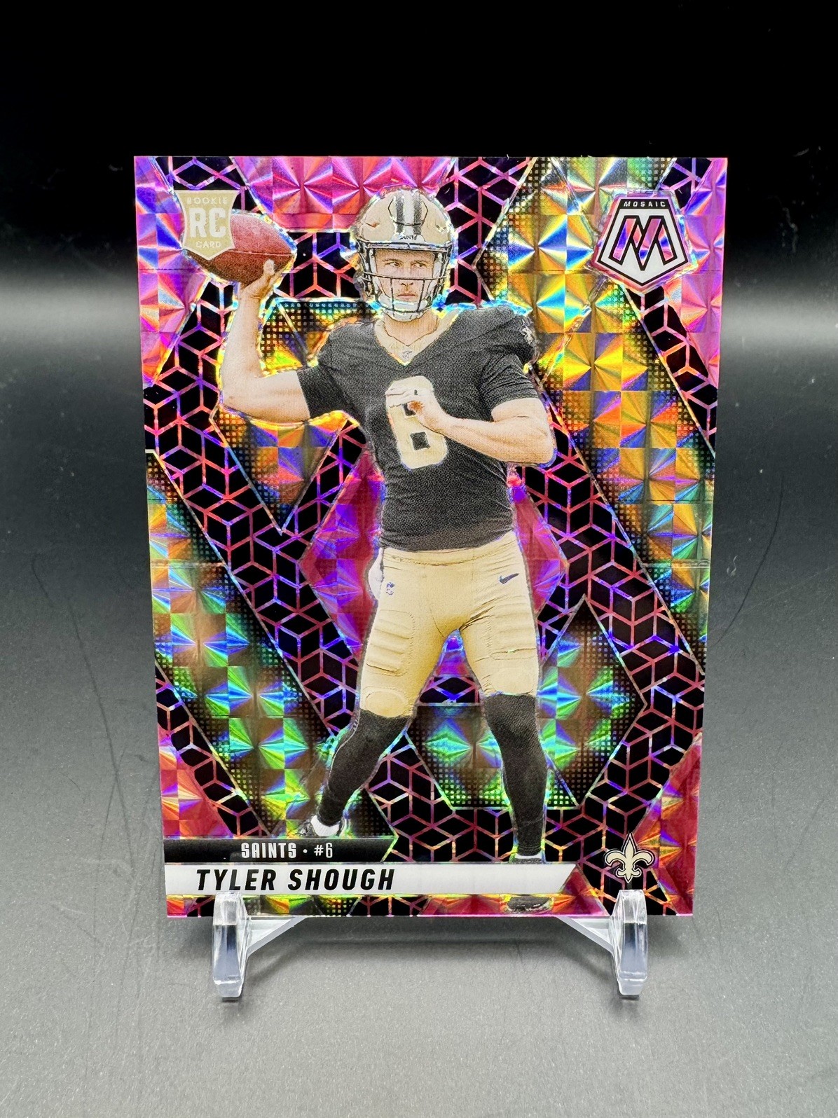 TYLER SHOUGH 2025 PANINI MOSAIC #312 ROOKIE PINK SPECTRIS PRIZM FOTL RC /13 SSP