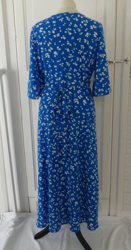 French Connection Blue Wrap Dress UK 12 - Picture 4 of 4