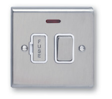 Deta Stainless Steel 13A Fused Spur Switched with Neon White Insert FCU SD1371SS