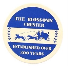 The BLOSSOMS Chester Luggage Label United Kingdom Established Over 300 Years