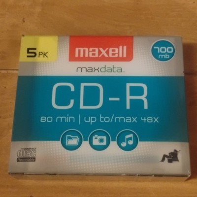 Maxell Maxdata CD-R 700MB 48x Recordable Discs 5 Pack Jewel Case