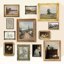 Vintage Wall Art Prints - Vintage Pictures Wall Decor, Moody Gallery Wall Art, F