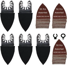 XXGO 155 Pcs Finger Oscillating Sanding Kits - 155 Pcs, Red / Silver 