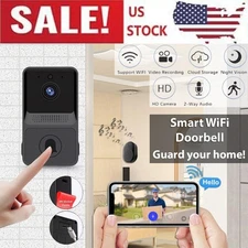 Smart Wireless WiFi Doorbell Intercom Video Camera Door Ring Bell Chime Security