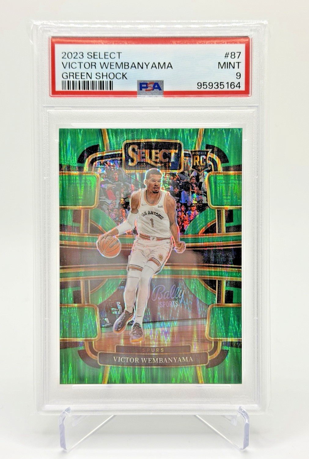 2023 Victor Wembanyama Select Green Shock Rookie Card PSA 9 #87 Spurs