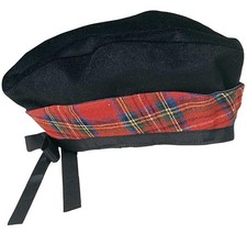 Plaid Scottish Hat Highlander Fancy Dress Up Halloween Adult Costume Accessory