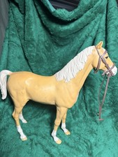 2 Vintage Louis Marx Johnny West Toy Horse Thunderbolt With Accessories 13"