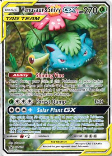 Lightly Played Venusaur & Snivy GX - SM229 - SM Black Star Promo Pokemon SM Prom