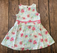 Girl  s Size 3 Janie and Jack Blue  Pink Floral Sleeveless A-Line Spring Dress