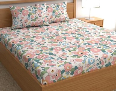 Soft Glace Cotton All Around Elastic Fitted double Bed Sheet code 24