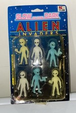Vintage 1997 Glow in Dark Alien Invaders Set of 6 Imperial Toys Unopened NEW